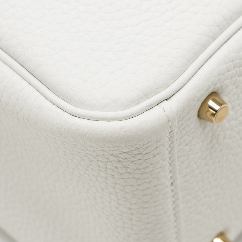 Hermes Mini Lindy II Clemence New White GHW Stamp W