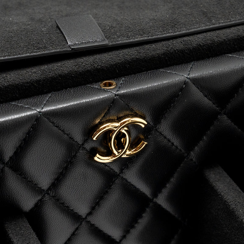 Chanel quilted jewellery box lambskin black LGHW (Microchip)