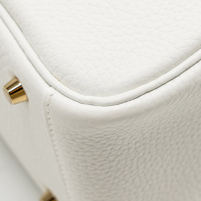 Hermes Mini Lindy II Clemence New White GHW Stamp W