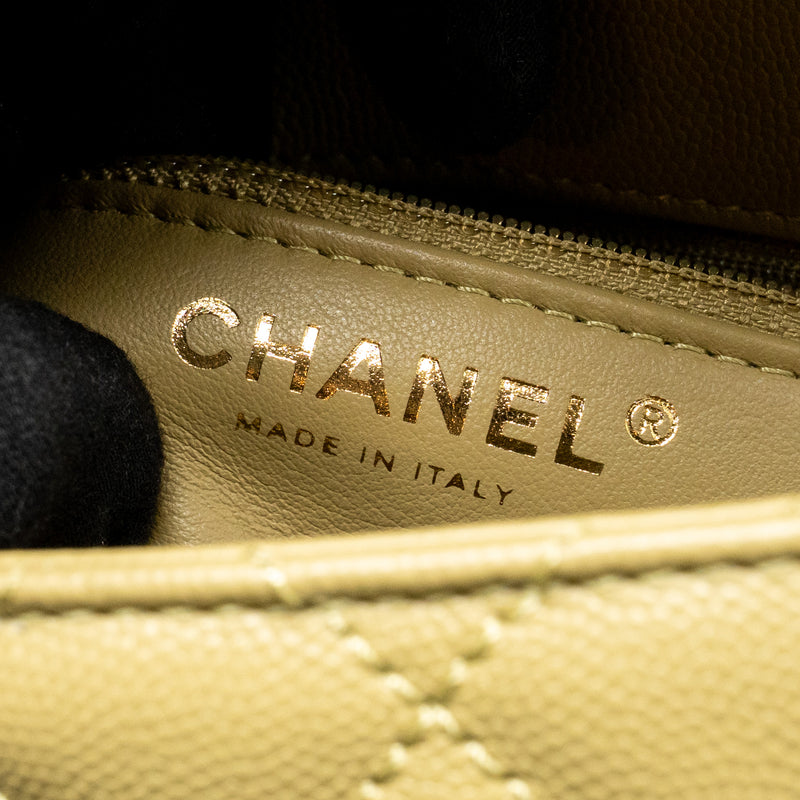 Chanel Mini Coco Handle Caviar Light Green LGHW (Microchip)