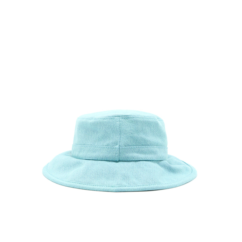 Chanel Size M Cloche Hat Denim Light Blue/Orange