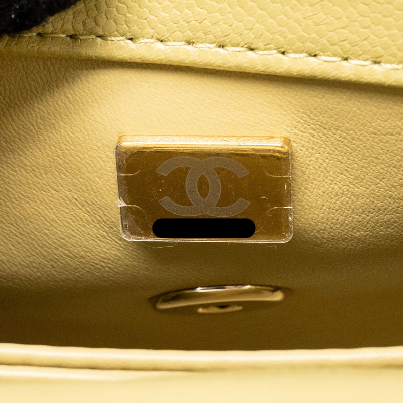 Chanel Mini Coco Handle Caviar Light Green LGHW (Microchip)