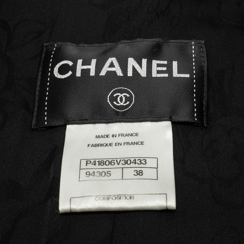 Chanel Size 38 CC logo Button Coat Wool Black