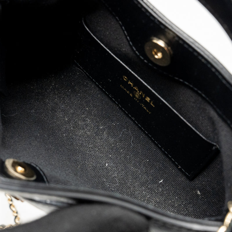 Chanel 24C Mini 31 Clutch with Chain Shiny Calfskin Black LGHW (Microchip)
