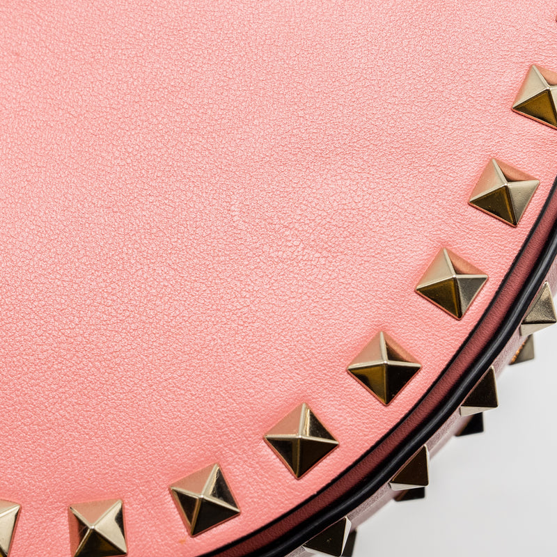 Valentino half moon flap bag calfskin pink LGHW