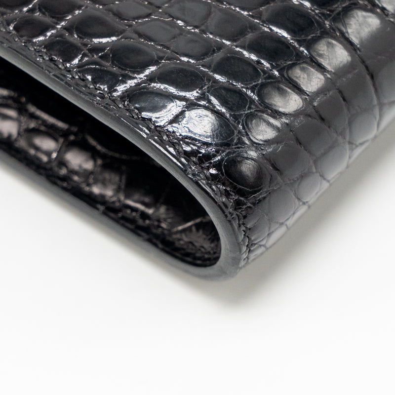 HERMES Constance To Go Alligator Mississippiensis Black with black Hardware Stamp Z