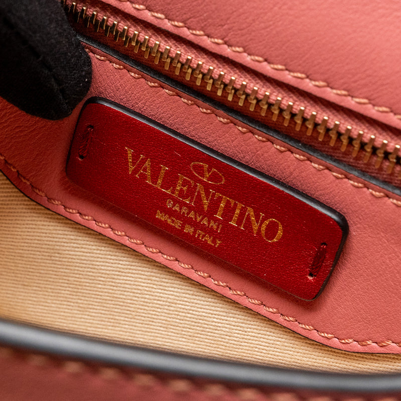 Valentino half moon flap bag calfskin pink LGHW