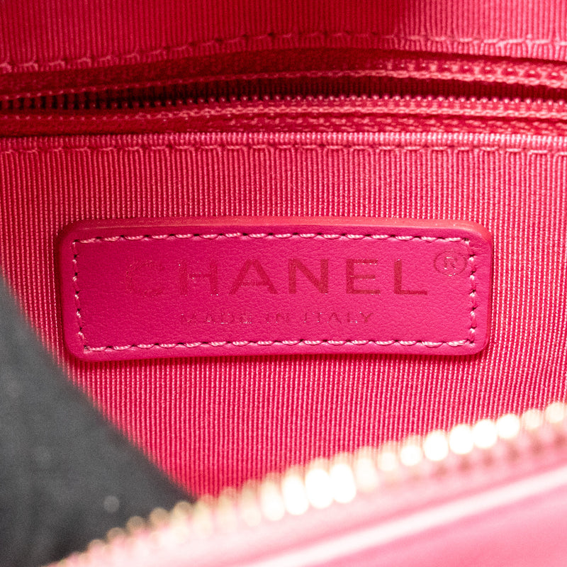 Chanel Small Gabrielle Hobo Bag Aged Calfskin Pink Multicoloured Hardware