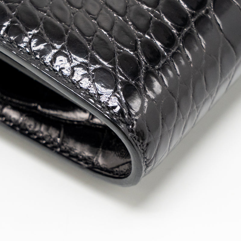 HERMES Constance To Go Alligator Mississippiensis Black with black Hardware Stamp Z