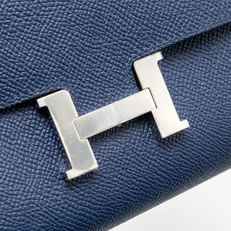 Hermes Constance to go Epsom Bleu Navy SHW Stamp B