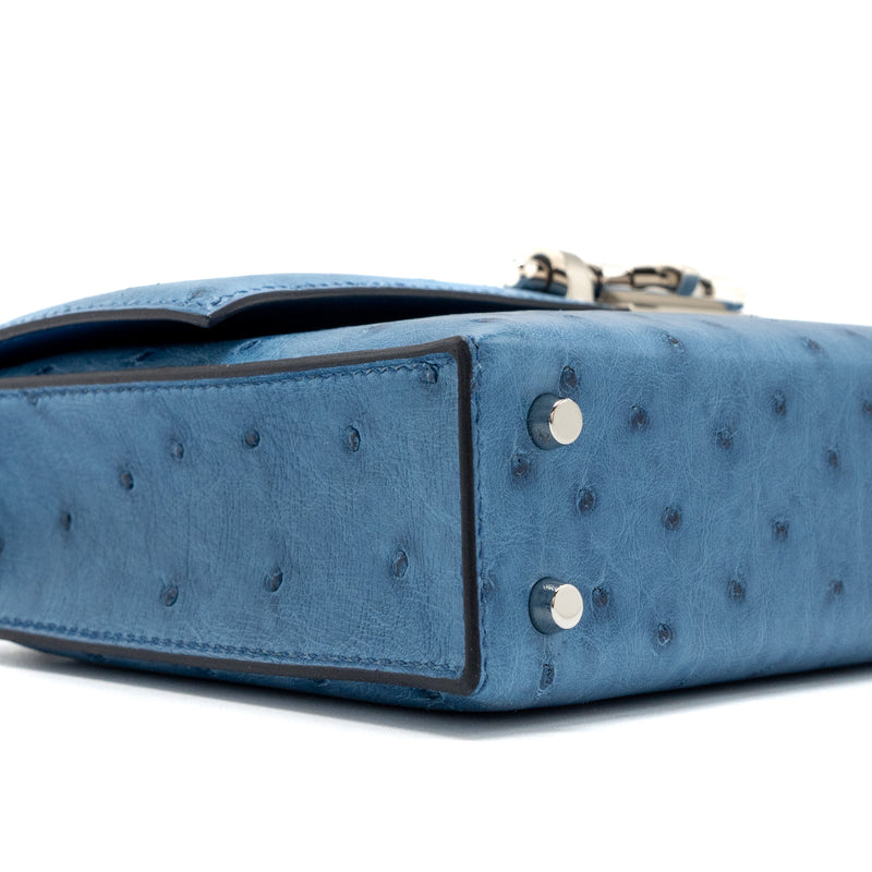 Hermes Mini Verrou Ostrich Hanada SHW Stamp Z