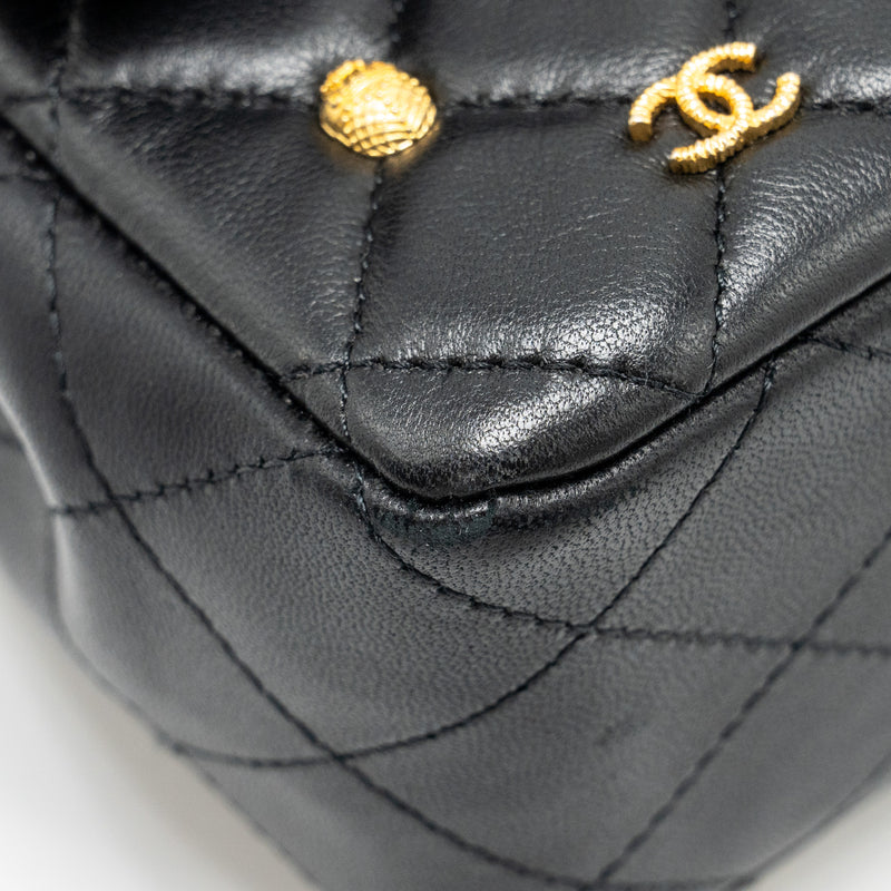 Chanel Egyptian Amulet Mini Rectangular Flap Bag Lambskin Black GHW