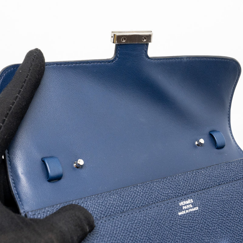 Hermes Constance to go Epsom Bleu Navy SHW Stamp B