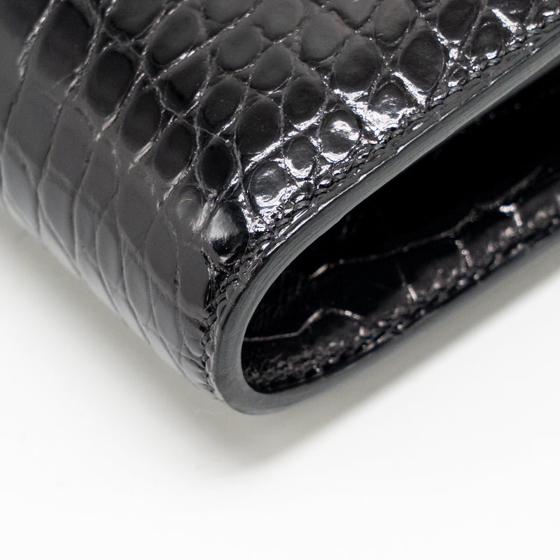 HERMES Constance To Go Alligator Mississippiensis Black with black Hardware Stamp Z
