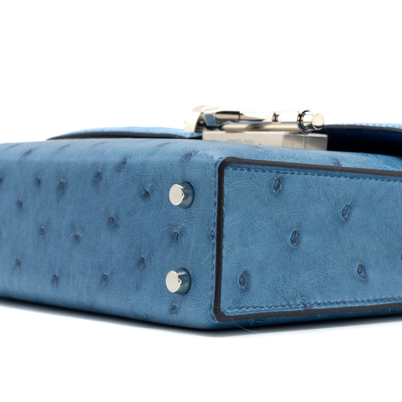 Hermes Mini Verrou Ostrich Hanada SHW Stamp Z