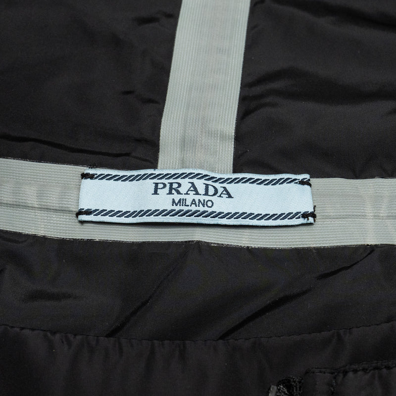 Prada Size 40S Windbreaker Crop Jacket Polyamide Black