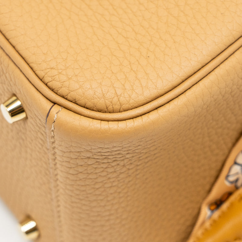 Hermes Mini Lindy Clemence Biscuit GHW Stamp B with Rodeo and Twilly (Sell in A Set)