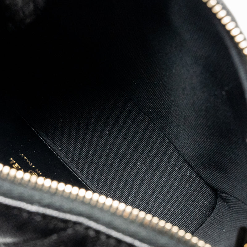 Chanel 25c detail cc logo quilted hobo bag caviar black LGHW (microchip)