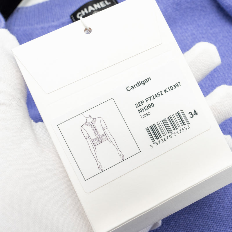 Chanel size 34 22P Cardigan cashmere Lilac
