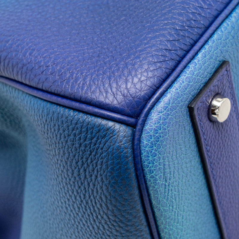 Hermes Hac Birkin 40 Cosmos Limited Edition Togo Blue Nuit / Violet Brushed SHW Stamp Y