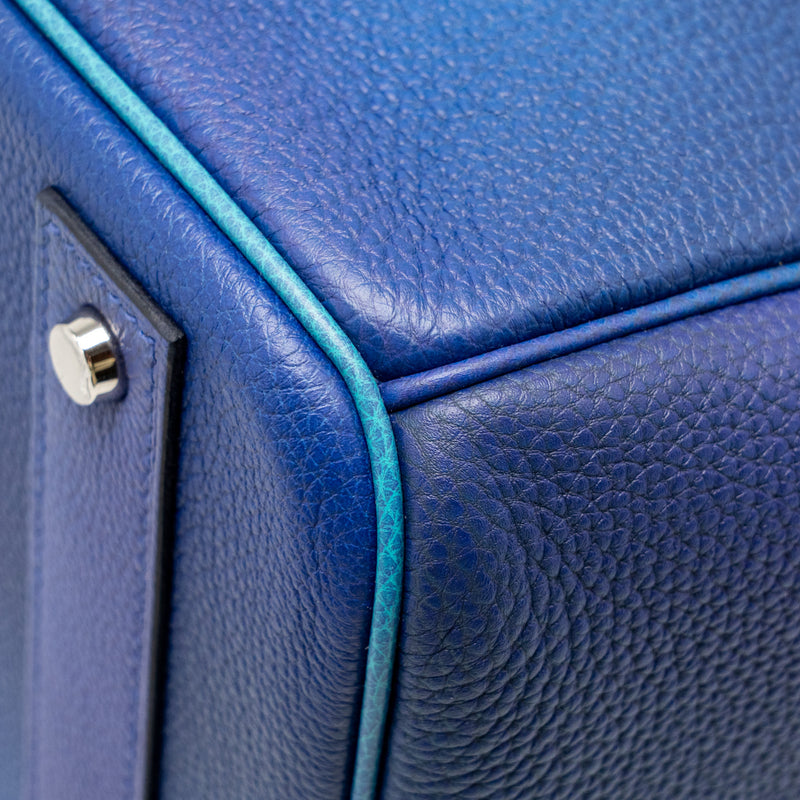 Hermes Hac Birkin 40 Cosmos Limited Edition Togo Blue Nuit / Violet Brushed SHW Stamp Y