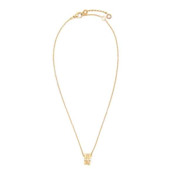Bvlgari B.Zero1 Necklance B. Zero 1 Design Legend Necklace 18KT Rose Gold/Pave Diamonds