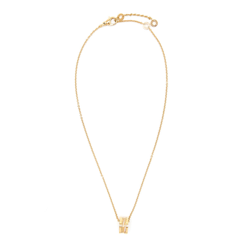 Bvlgari B.Zero1 Necklance B. Zero 1 Design Legend Necklace 18KT Rose Gold/Pave Diamonds