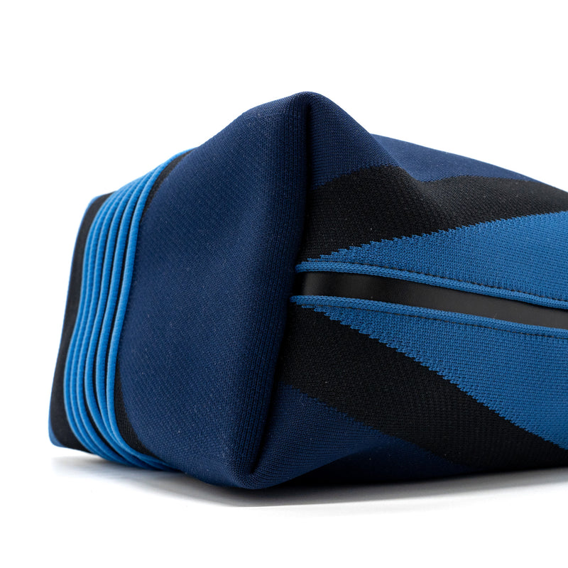 hermes etriviere MM shoulder bag fabric / hunter leather blue / black SHW stamp D