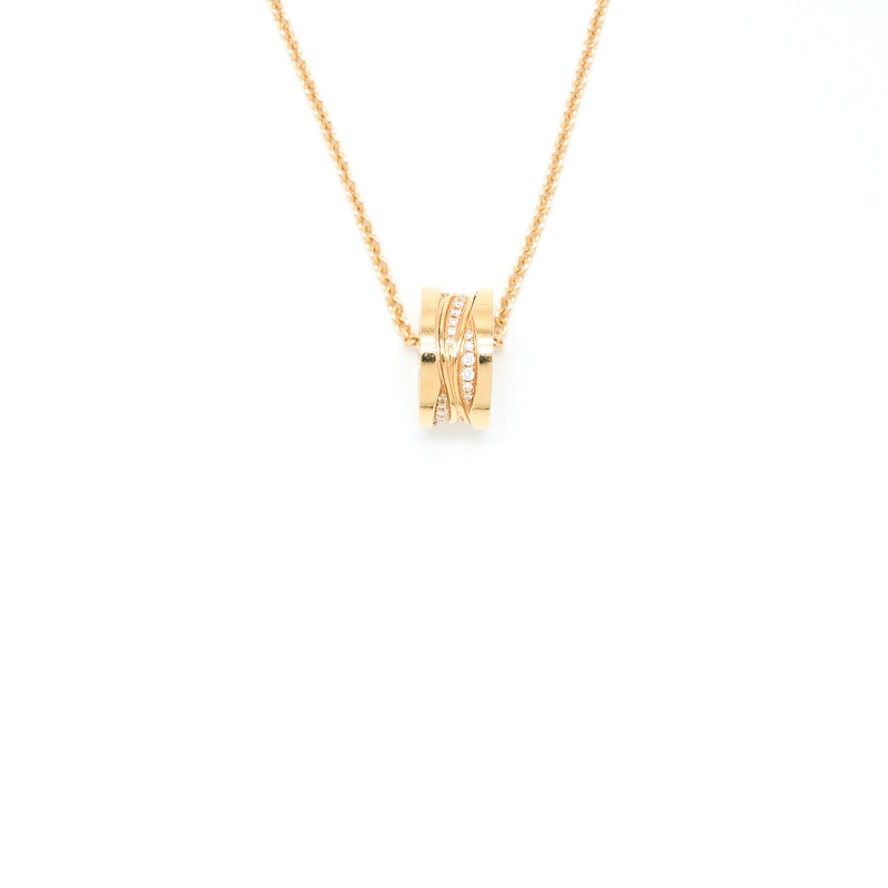 Bvlgari B.Zero1 Necklance B. Zero 1 Design Legend Necklace 18KT Rose Gold/Pave Diamonds