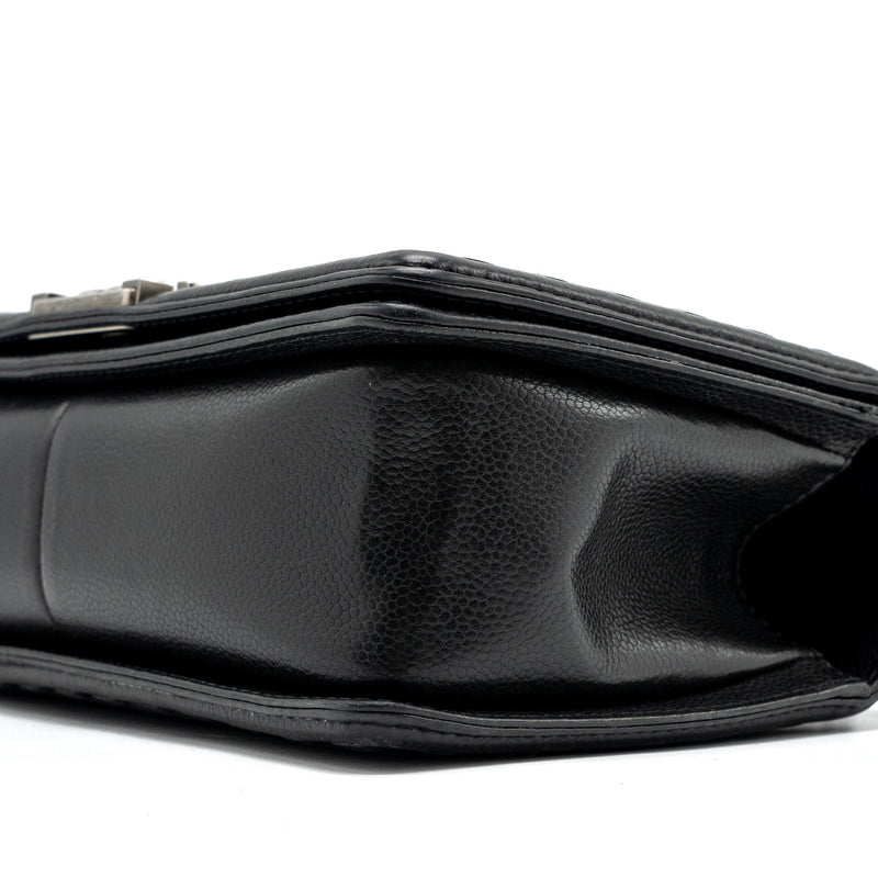 Chanel medium boy bag limited quilted caviar black ruthenium hardware