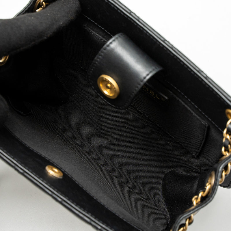 Chanel Giant CC Logo Mini Tote Bag Lambskin Black GHW