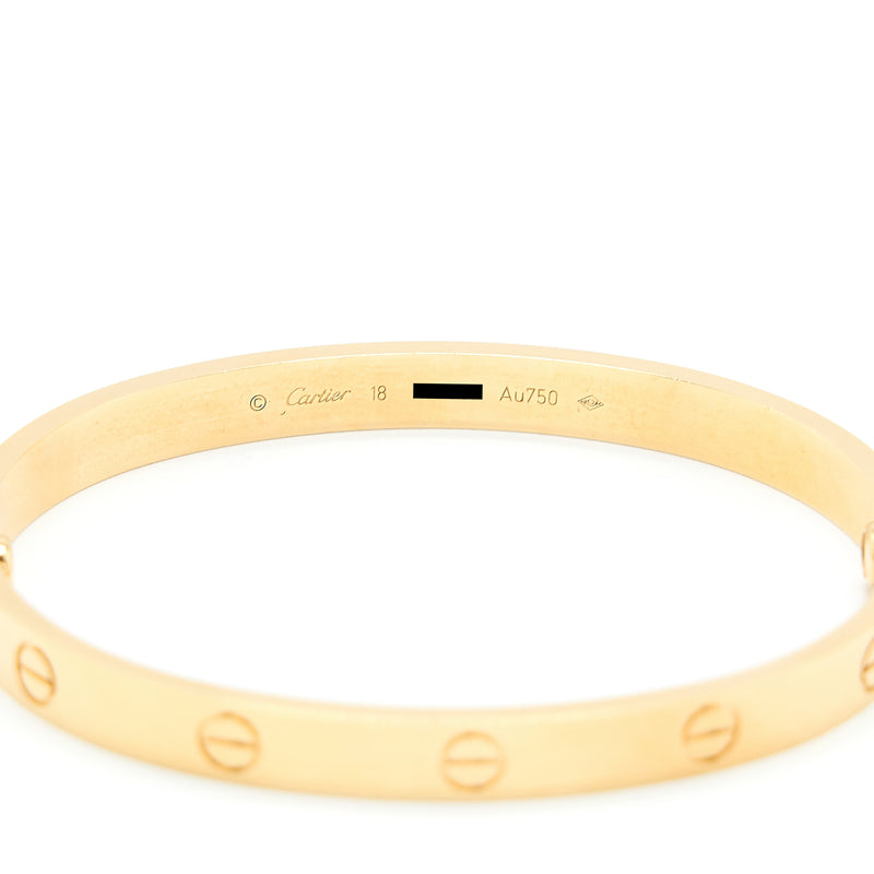 Cartier Size 18 Love Bracelet Yellow Gold