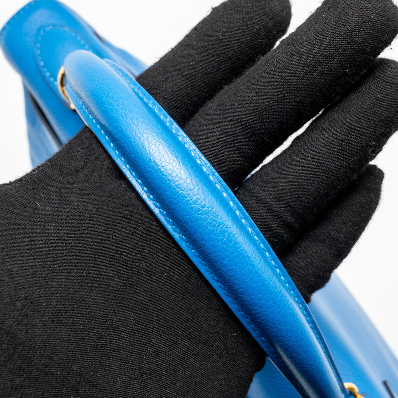 Hermes Kelly 32 Evercolor Blue Hydra GHW Stamp X