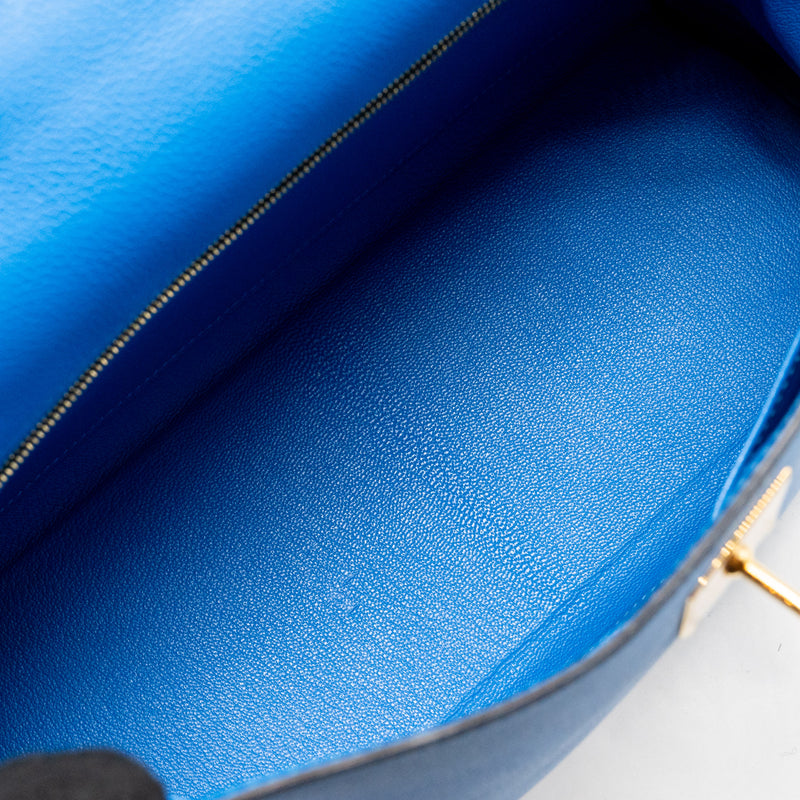 Hermes Kelly 32 Evercolor Blue Hydra GHW Stamp X