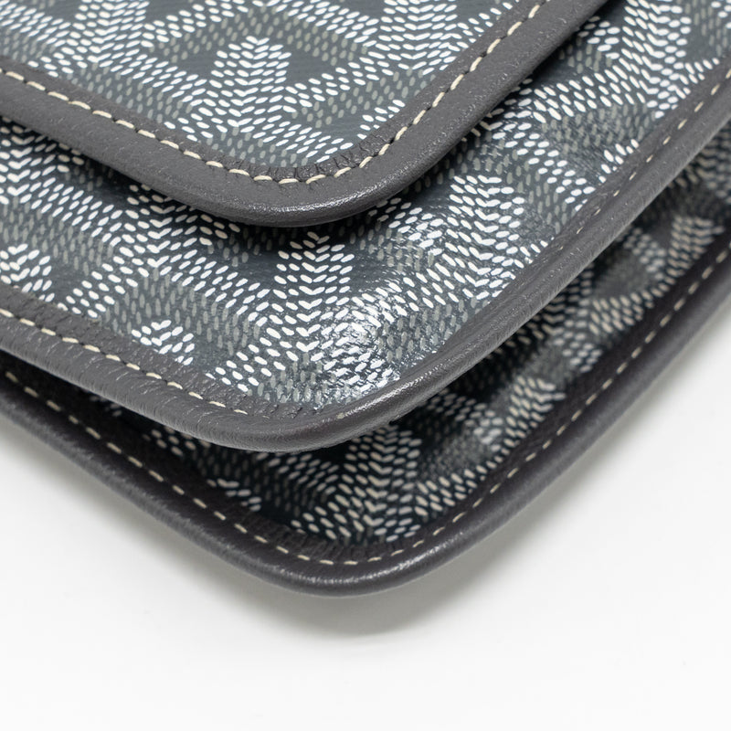Goyard Plumet Pocket Wallet Goyardine Canvas/Calfskin Grey SHW