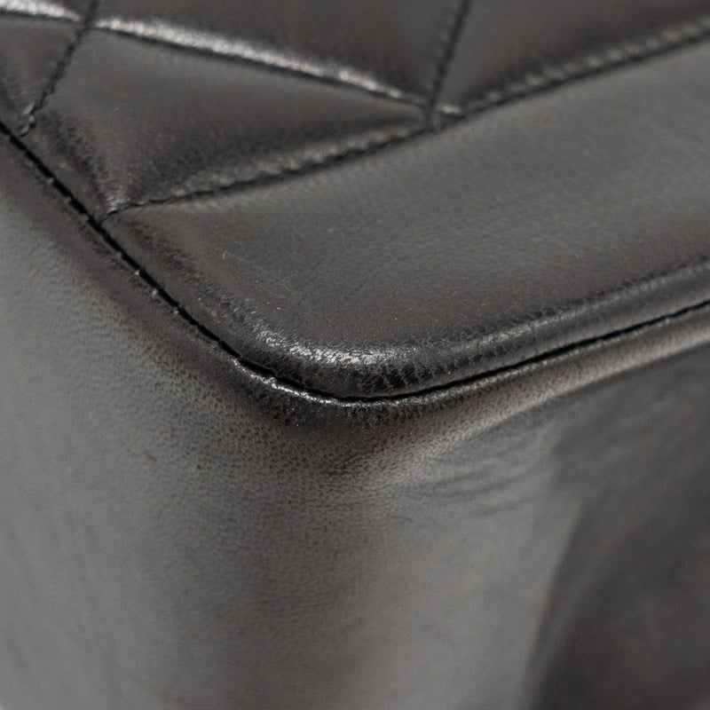 Chanel Vintage Small Diana Quilted Flap Bag Lambskin Black GHW