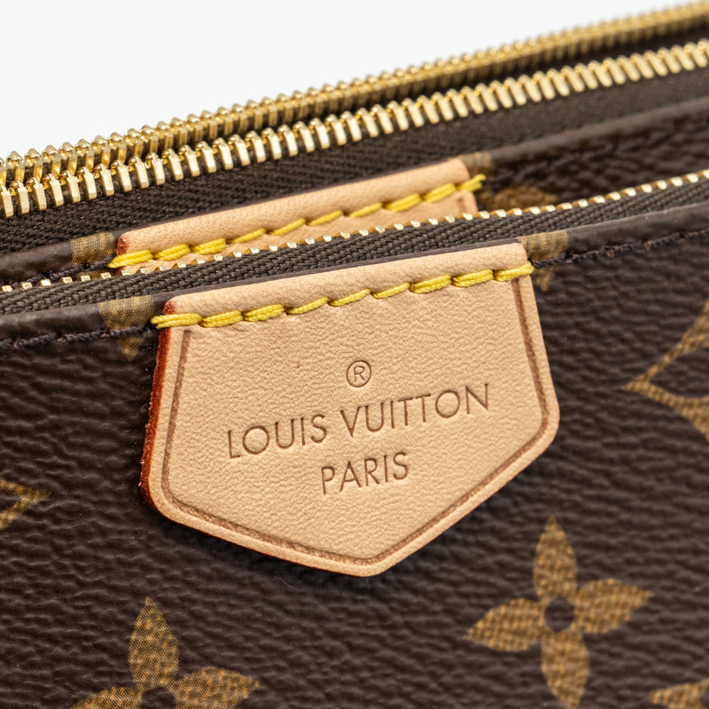 Louis Vuitton Multi Pochette Monogram Canvas Khaki Strap GHW