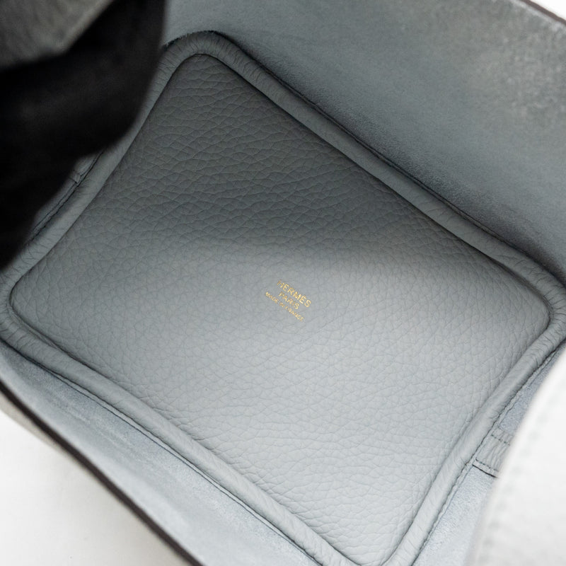 HERMES Picotin 18 Clemence Blue Pale GHW Stamp B