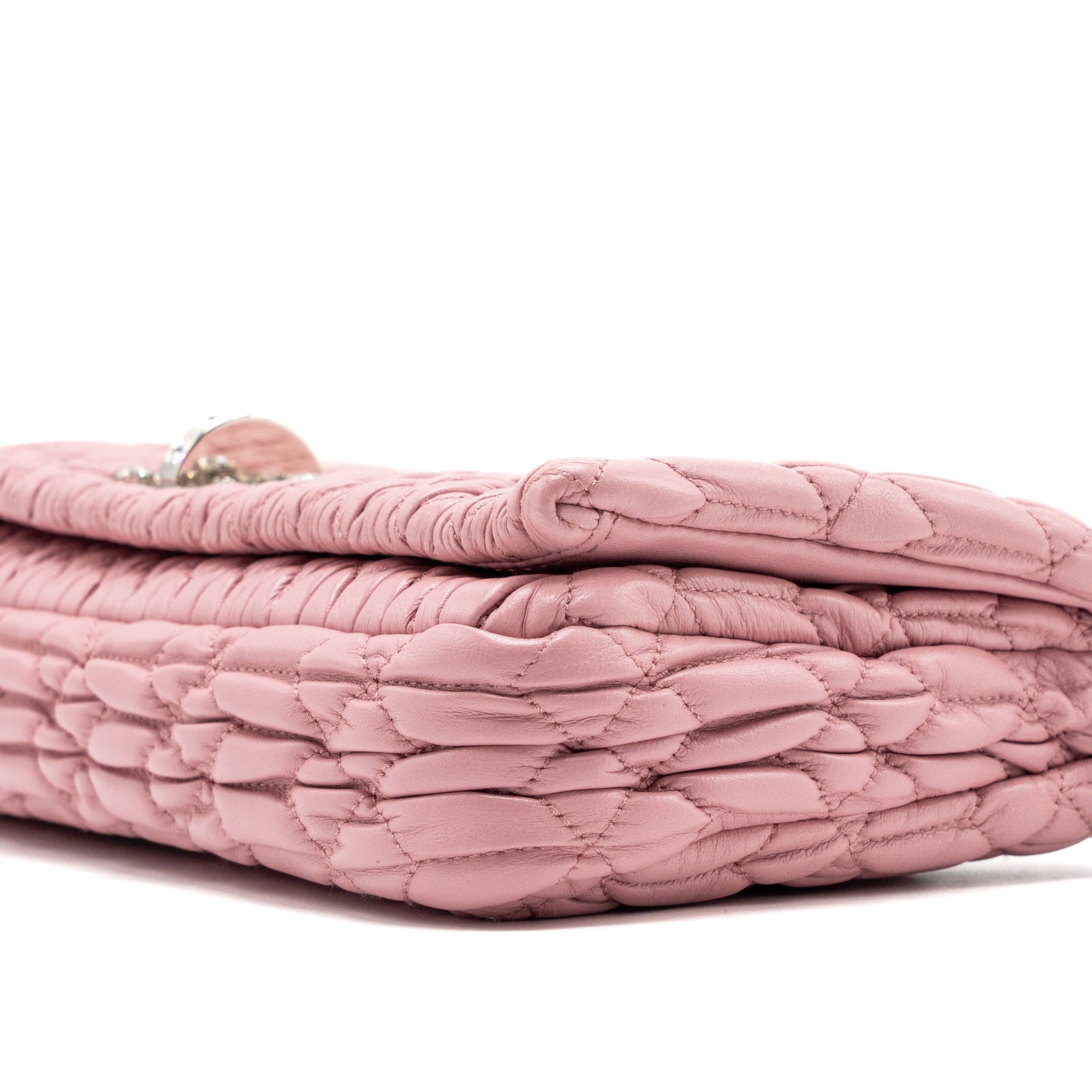 Miu Miu Crystal shoulder bag lambskin pink SHW Miu Miu Crystal shoulder bag lambskin pink SHW