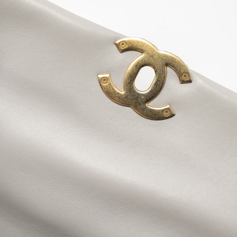 Chanel Small 19 Bag Lambskin Light Grey Multicolour Hardware (Microchip)