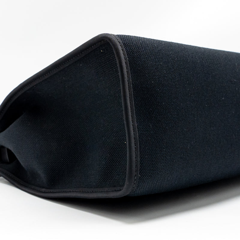Hermes Herbag 31 Zip Bag canvas / hunter leather black SHW stamp C