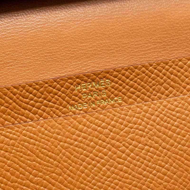 HERMES Bearn Mini Wallet Epsom Gold GHW Stamp B