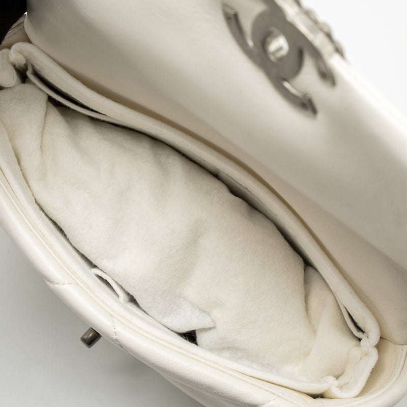 Chanel Small 19 Bag Lambskin White Multicolour Hardware (Microchip)