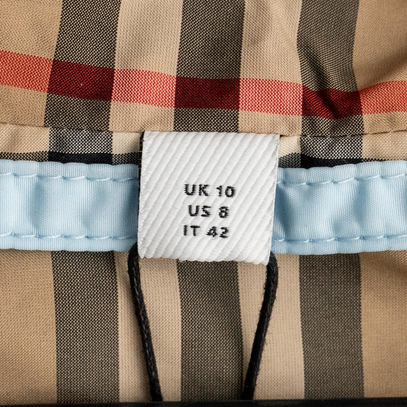 Burberry Size UK 10 Nylon Hooded Jacket Light Blue