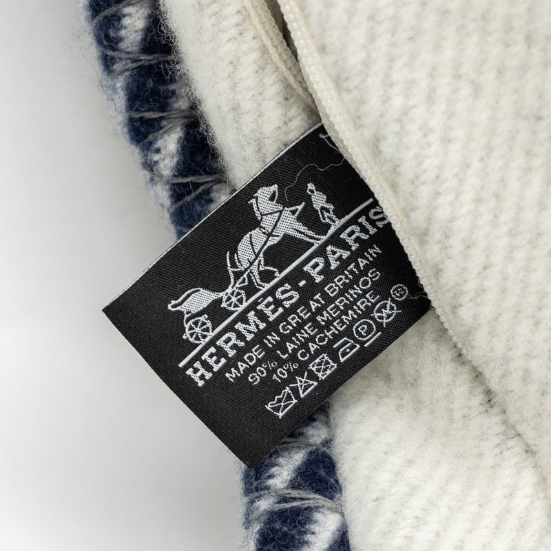 Hermes H Riviera pillow wool / cashmere marine multicolour
