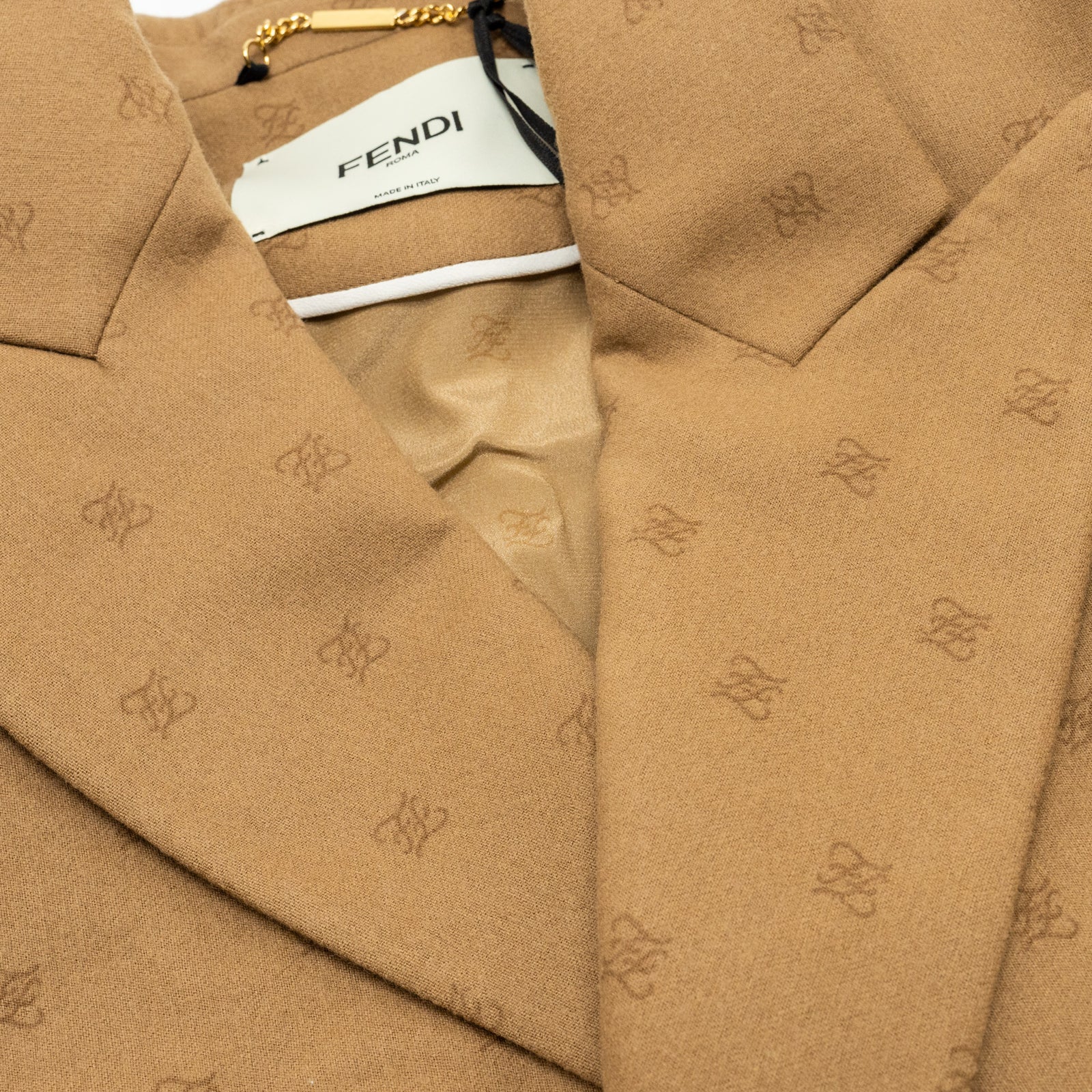 Fendi size 36 FF karligraphy motif double-breasted blazer