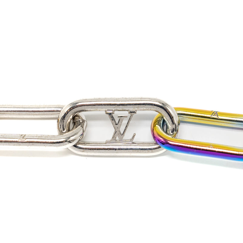 Louis Vuitton Size M Brasserie Signature Chain Metal Bracelet Gold/Silver Rainbow Tone