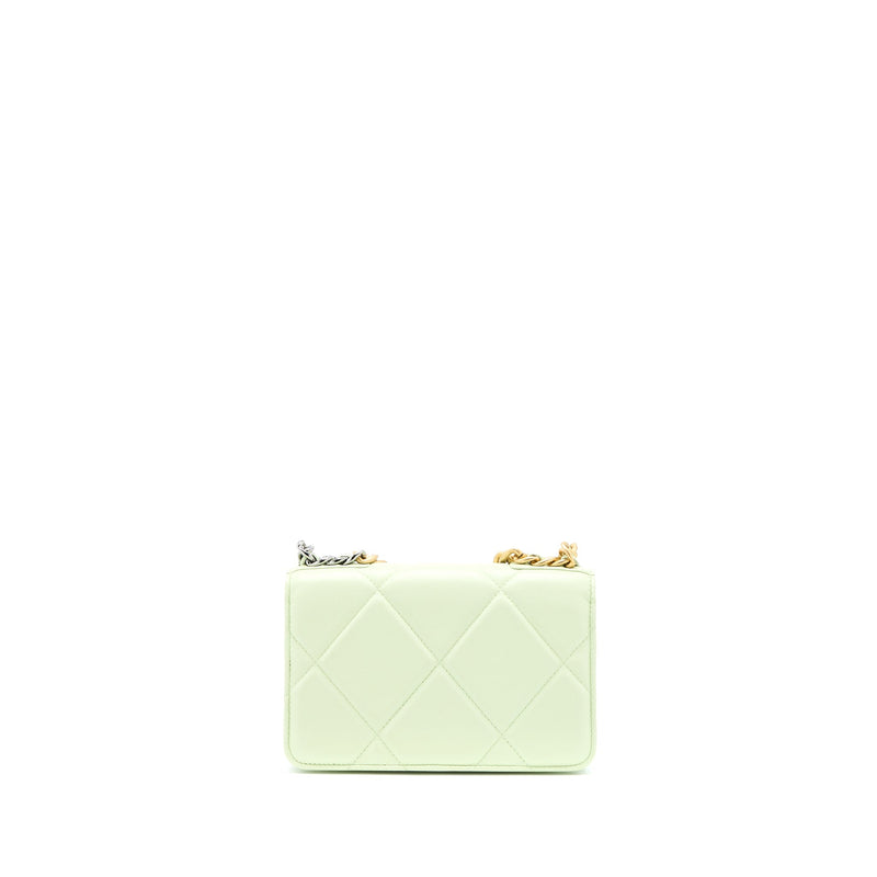 Chanel 19 Wallet on Chain Lambskin Light Green Multicolour Hardware (Microchip)