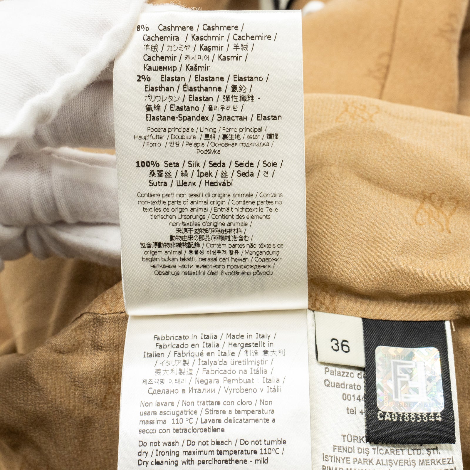 Fendi size 36 FF karligraphy motif double-breasted blazer laine wool b