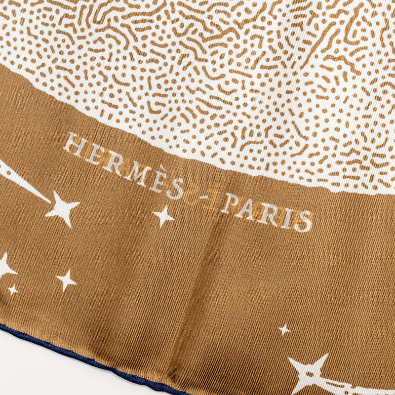 Hermes 90CM Silk Scarf Carre Double Face Clair De Lune Multicolour